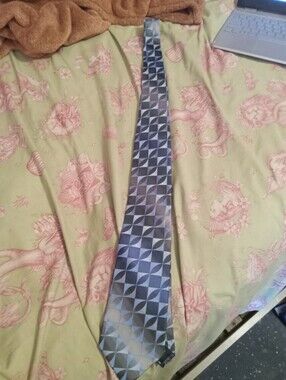Men's Arrow Blue Dark Gray Geometric Pattern Silk Tie